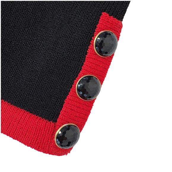 VTG Don Sayres Wool Knit Dress | Colorblock Mod Retro Black Purple Red | Sz 8 - Picture 5 of 9